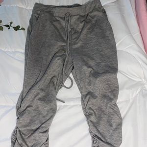 Grey stacked pants